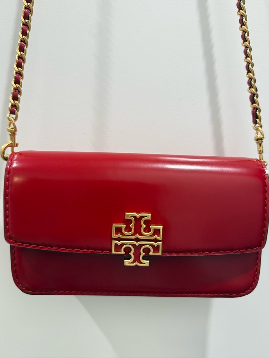 Tory Burch Handbags - Tory Burch Red Leather Chain Crossbody & Wristlet